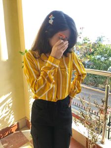 Striped Yellow Blouse - Stylish and Fun
