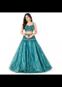 Crop top shimmer lehnga with blouse 👗