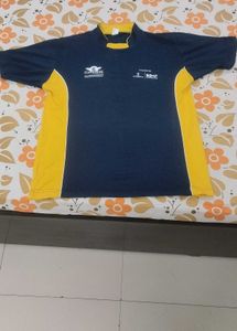 Comfortable Navy & Yellow Sports T-Shirt