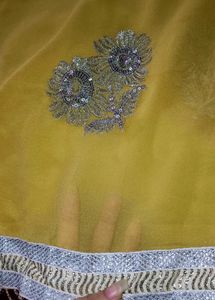 Yellow Embroidered Saree