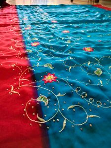 multi embroidered saree  with glitter