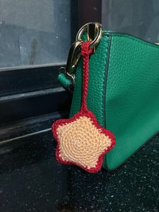 Handmade Crochet Star Keychain Charm