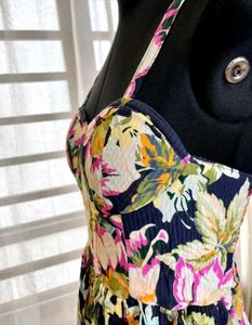 Colorful Floral Print knee length Dress