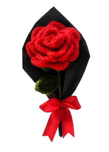 Handmade Crochet Red Rose Bouquet