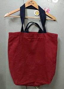 "MV" Classic Varsity Style Dual Handle Tote Bag