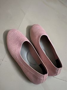 Pink Knit Ballet Flats