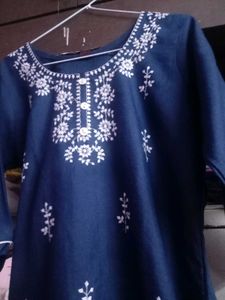 Blue Embroidered Kurta