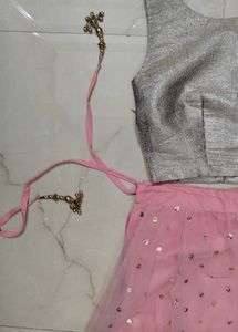Elegant Pink Lehenga Choli 3 Piece Set