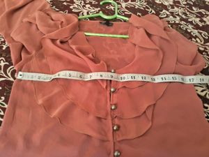 transparent Topshop Ruffle Front Blouse