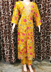 Anarkali Printed Rayon Kurti Set