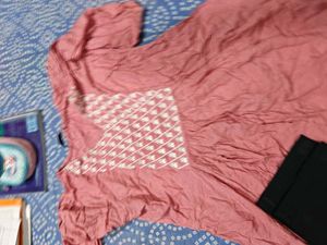 Pink Kurti 34-36 with Black Pants