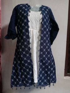Blue Shrug With White Top
