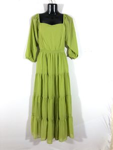 Lime Green Tiered Maxi Dress