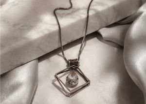 Silver Unique Geometric Pendant Necklace