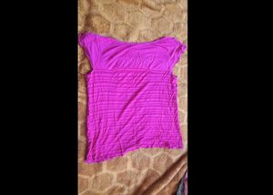 Pink Striped Casual T-Shirt