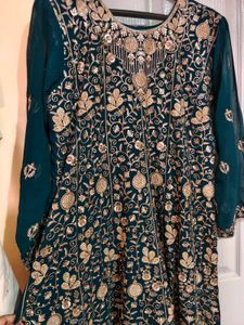 Elegant Teal stone work Salwar Kame