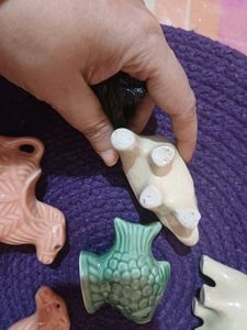 very old Cute Ceramic Animal Figurines Set