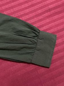 Olive Green Cold Shoulder Long Sleeve Top