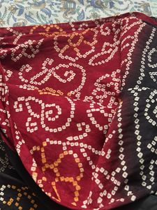 Elegant Black Bandhani Saree