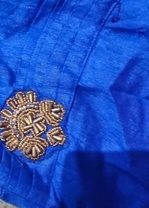 Elegant Blue &amp; Gold Ethnic Gown
