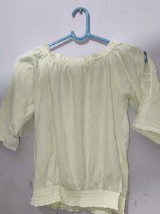 Off-Shoulder Button-Up Blouse