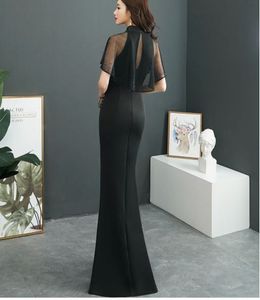 Elegant Black Evening Gown with High Slit