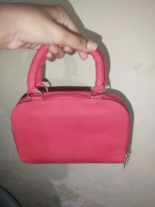 Cute Red  Handbag with Bow Detail