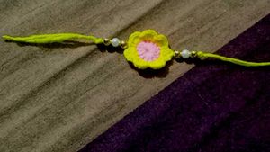 Handmade Crochet Flower Rakhi