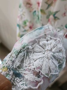 Floral Print Chikankari Embroidered Kurta
