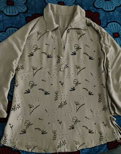 Beige Printed Kurta