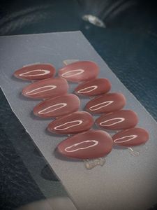 Dusty Rose Velvet Cat Eye Press On Nails