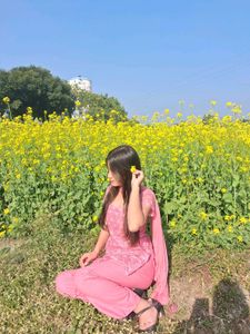 Beautiful Pink short kurti plazo set with dupatta