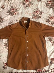 Men's Brown Button-Down Shirt