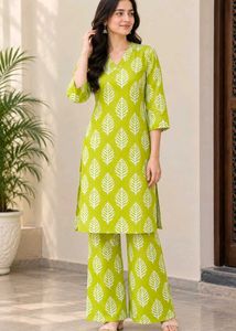 Designer Leaf Print Kurta set