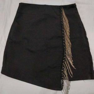Sparkling Fringe Mini Skirt