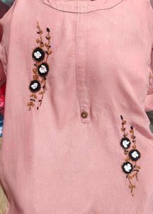 Elegant Pink Kurta with Mirror Work