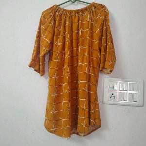 Yellow Printed Kurta 2xl
