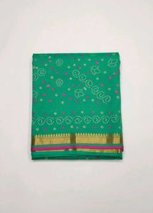 Green Bandhani Saree