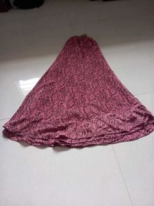 Boho Maxi Skirt - Pink Floral Print
