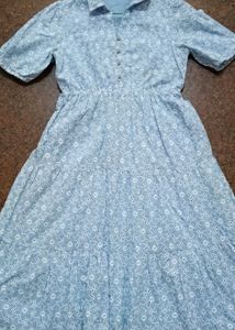 Chic Light Blue Broderie Dress