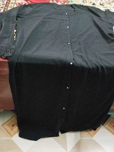 Elegant Black Abaya with Lace length 54