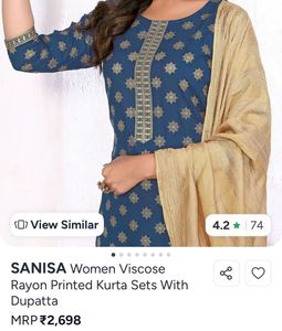 SANISA Women Viscose Kurta Set