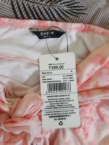 Pink Floral Strapless Bow Top