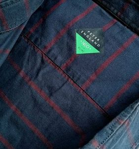Peter England Navy Striped Shirt