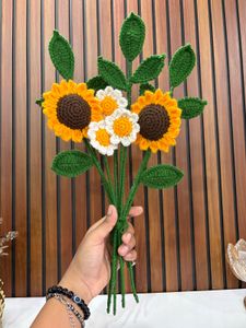 Handmade Crochet Sunflower Bouquet