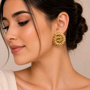 Gold-tone Textured Earrings