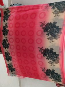 Beautiful Pink Floral Saree