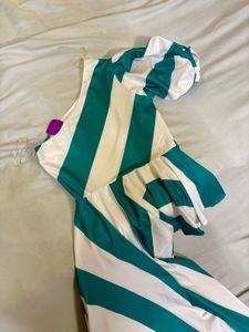 Stylish Striped One-Shoulder Dress