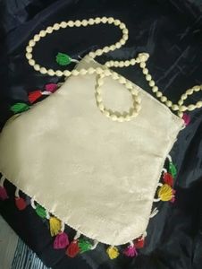 Embroidered Peacock Clutch Bag