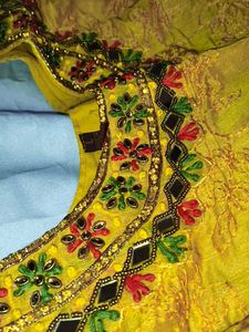 Yellow Embroidered Lehenga Choli Set